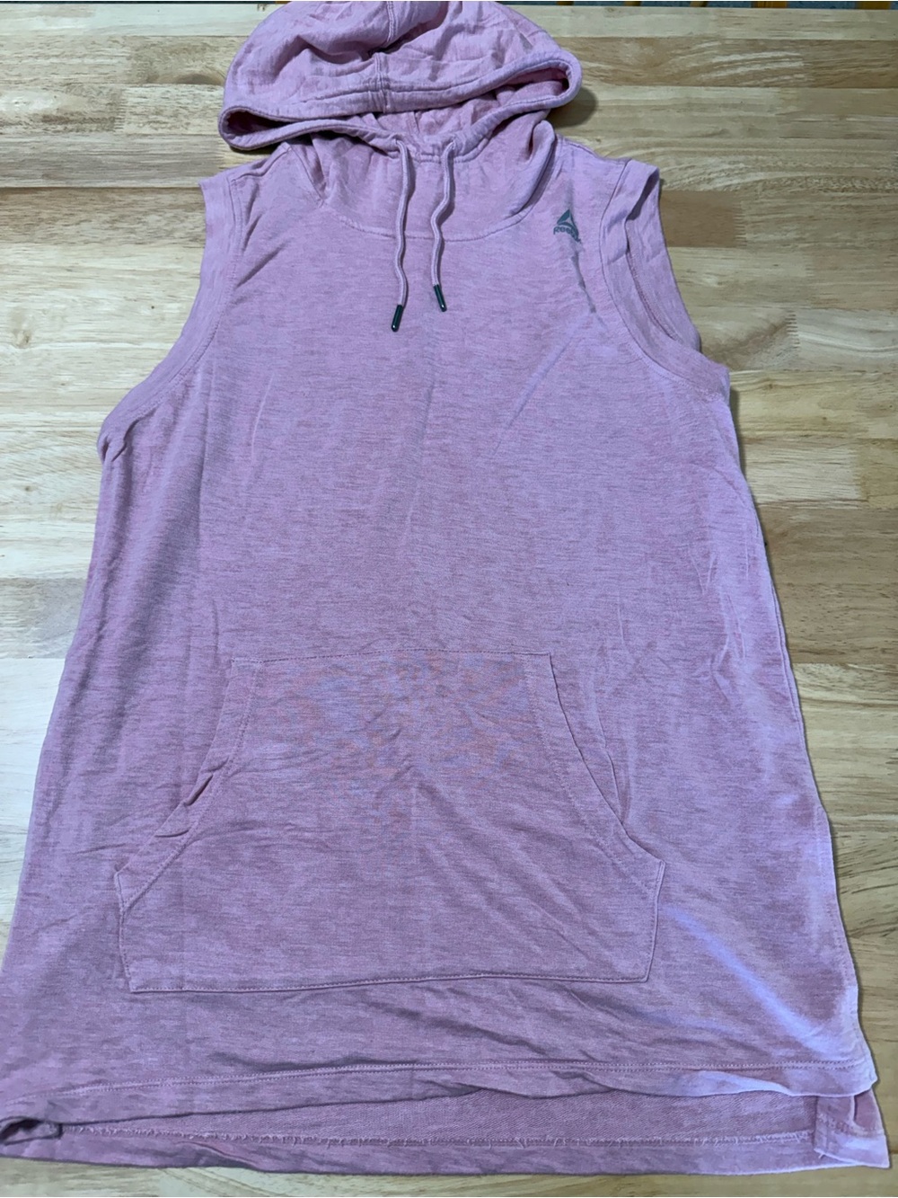 Women’s Reebok Sleeveless Hoodie Size Large Dusty Rose Mauve Pullover